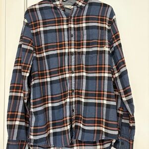 Vans Blue and Orange Casual Button Down Shirt